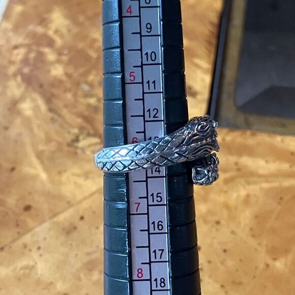 Sterling Silver Dragon Ring Size 6 - Picture 7 of 9